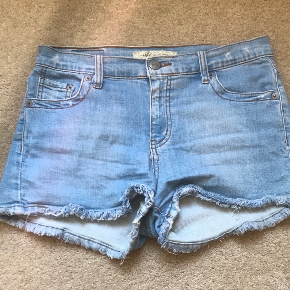 High rise denim jean shorts